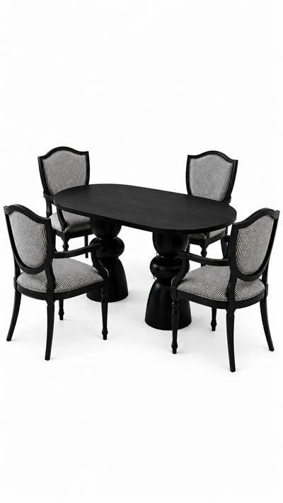Alberohome Modern Yemek Masası Takımı – 4 Sandalyeli