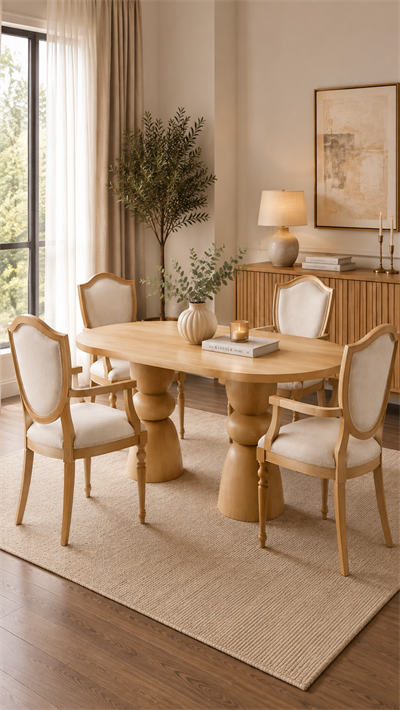 Alberohome Modern Yemek Masası Takımı – 4 Sandalyeli