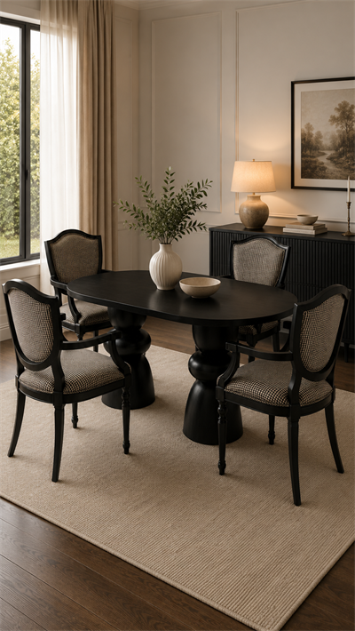Alberohome Modern Yemek Masası Takımı – 4 Sandalyeli