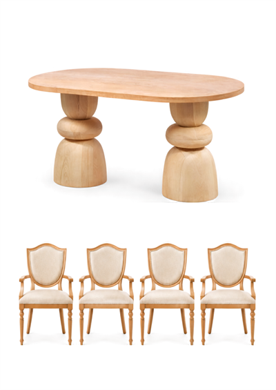 Alberohome Modern Yemek Masası Takımı – 4 Sandalyeli