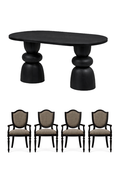 Alberohome Modern Yemek Masası Takımı – 4 Sandalyeli