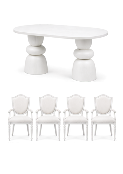 Alberohome Modern Yemek Masası Takımı – 4 Sandalyeli