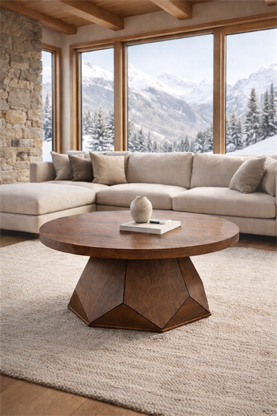 Alberohome Modern Yuvarlak Orta Sehpa 80 cm Minimal Salon Sehpası