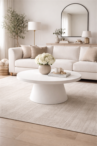 Alberohome Modern Yuvarlak Orta Sehpa 80x48 cm