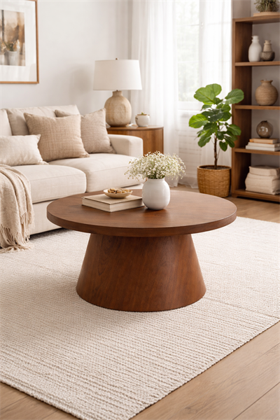 Alberohome Modern Yuvarlak Orta Sehpa 80x48 cm