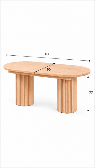 Alberohome Oval Açılır Yemek Masası 160/180x90x77 cm