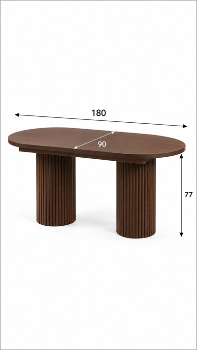 Alberohome Oval Açılır Yemek Masası 160/180x90x77 cm
