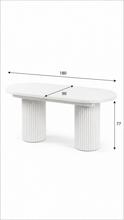 Alberohome Oval Açılır Yemek Masası 160/180x90x77 cm