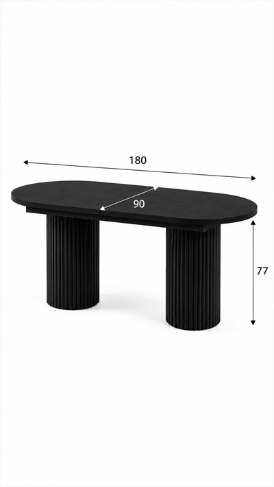 Alberohome Oval Açılır Yemek Masası 160/180x90x77 cm