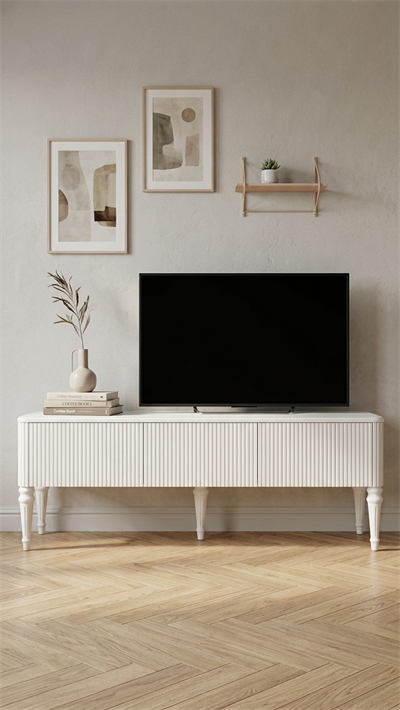 Alberohome Siyah Ahşap TV Ünitesi 200 x 45 x 50 cm – Modern Çizgili Tasarım