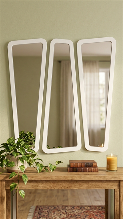 Alberohome Soft Kayın 3lü Dekoratif Duvar Aynası