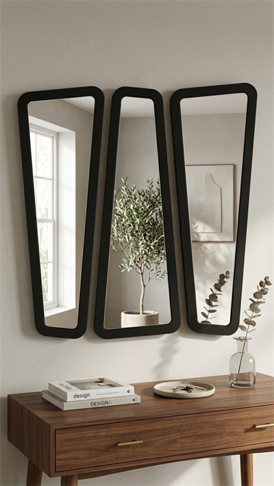 Alberohome Soft Kayın 3lü Dekoratif Duvar Aynası