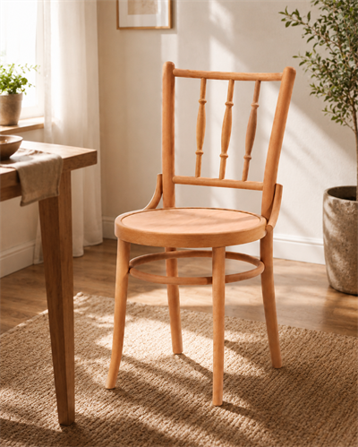 AlberoHome Viyana Masif Kayın Ahşap Sandalye – Naturel, Ceviz ve Beyaz Seçenekli