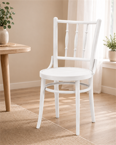 AlberoHome Viyana Masif Kayın Ahşap Sandalye – Naturel, Ceviz ve Beyaz Seçenekli