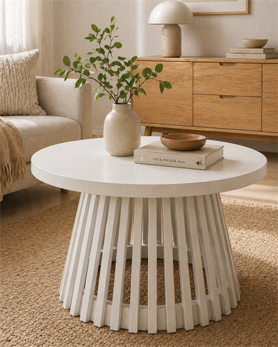 Alberohome Yuvarlak Orta Sehpa 80 cm Modern Tasarım