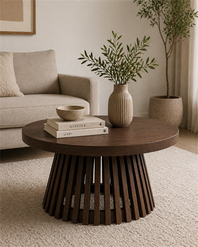 Alberohome Yuvarlak Orta Sehpa 80 cm Modern Tasarım