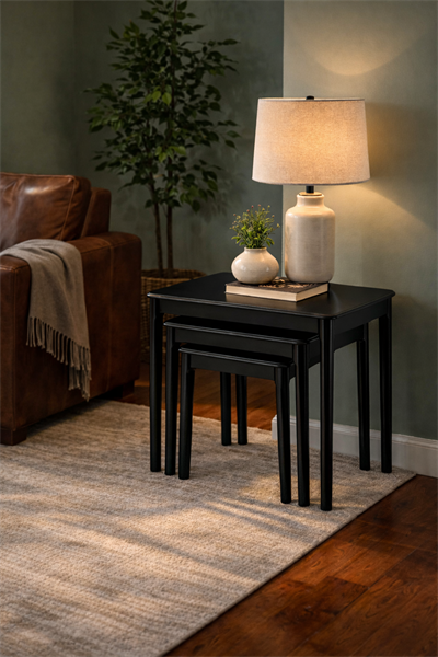 AlberoLinea Soft Kayın Zigon Sehpa Seti – Doğal Ahşap Şıklık