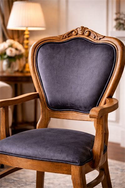 Alessia Doğal Ahşap Kayın Naturel Renk Kolçaklı Sandalye Detaylı İşçilik Modern Şık Tasarım