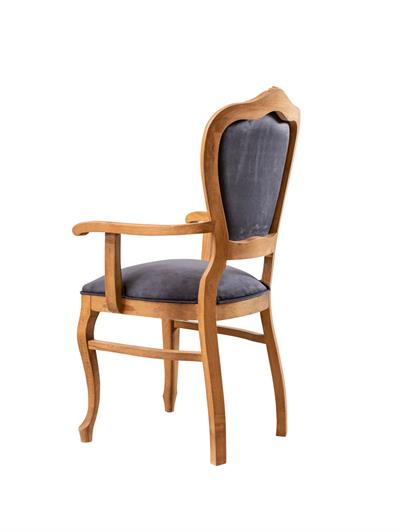 Alessia Doğal Ahşap Kayın Naturel Renk Kolçaklı Sandalye Detaylı İşçilik Modern Şık Tasarım