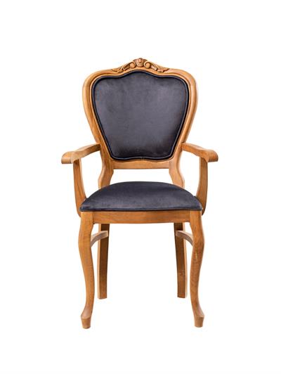 Alessia Doğal Ahşap Kayın Naturel Renk Kolçaklı Sandalye Detaylı İşçilik Modern Şık Tasarım