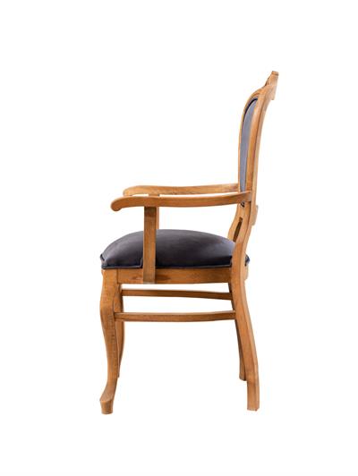 Alessia Doğal Ahşap Kayın Naturel Renk Kolçaklı Sandalye Detaylı İşçilik Modern Şık Tasarım