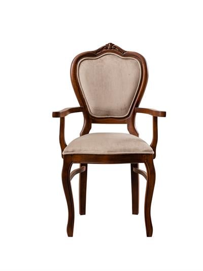 Alvord Doğal Ahşap Kayın Ceviz Renk Kolçaklı Sandalye Detaylı İşçilik Modern Şık Tasarım