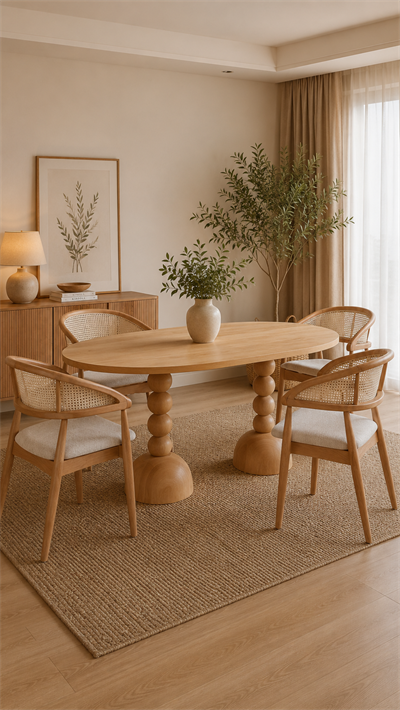 Arbol Ahşap Naturel Oval Masa Takımı 160x90 Cm - 4 Adet Doğal Hazerenlı Sandalye Rustik Şık Tasarım
