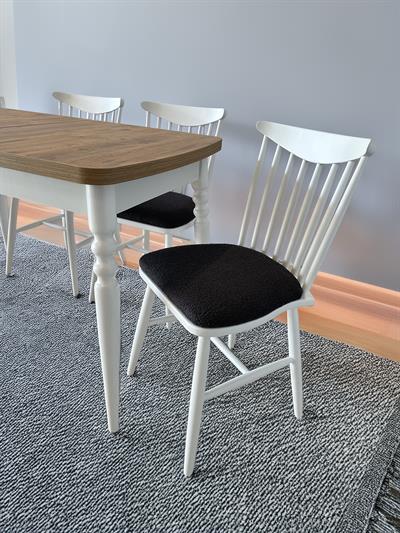 Armada Ahşap Naturel Renk Çizilmez Açılır Dikdörgen Masa Takımı 127x70 Cm - 4 Adet Ahşap Sandalye Bohem & İskandinav Şık Tasarım