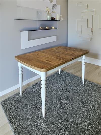 Armada Ahşap Naturel Renk Çizilmez Açılır Dikdörgen Masa Takımı 127x70 Cm - 4 Adet Ahşap Sandalye Bohem & İskandinav Şık Tasarım