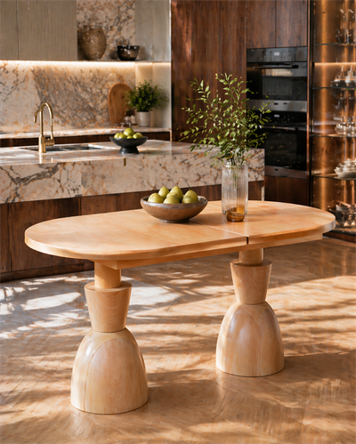 Arvion Açılır Oval Ahşap Yemek Masası