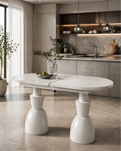 Arvion Açılır Oval Ahşap Yemek Masası