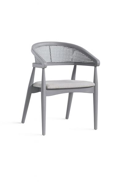 Asos Doğal Ahşap Masa Takımı Gri Renk 100x100 Cm - 4 Adet Sandalye Bohem & İskandinav Şık Tasarım