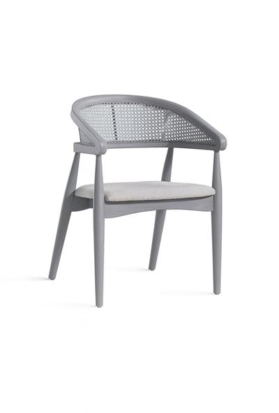 Asos Doğal Ahşap Masa Takımı Gri Renk 90x90 Cm - 4 Adet Sandalye Bohem & İskandinav Şık Tasarım