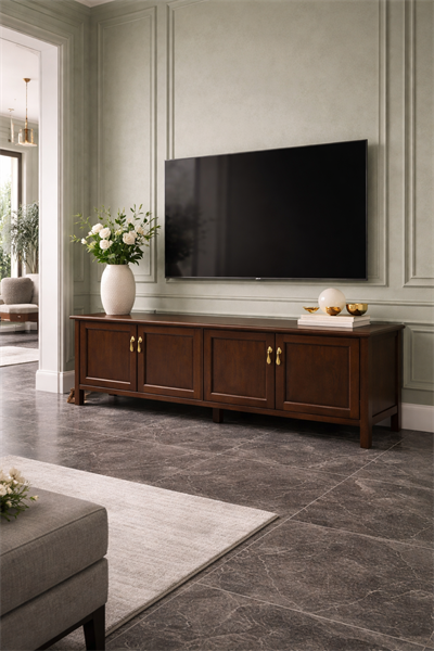 Atlas Serisi Ahşap TV Ünitesi – Geniş Depolamalı Salon TV Ünitesi – 200 × 45 × 95 cm