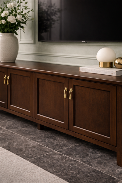 Atlas Serisi Ahşap TV Ünitesi – Geniş Depolamalı Salon TV Ünitesi – 200 × 45 × 95 cm