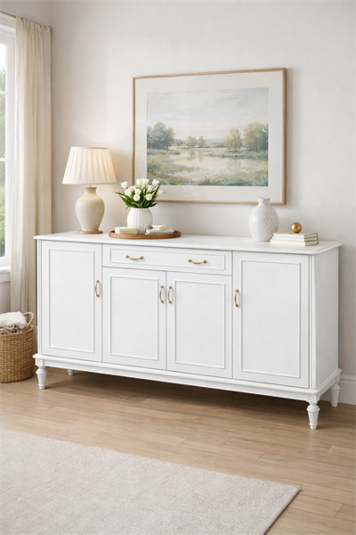 Aura Ahşap Konsol – Kapaklı Klasik Salon Konsolu – 180 × 42 × 91 cm