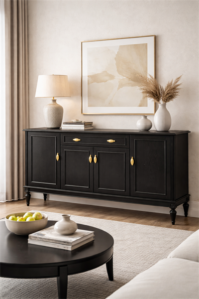 Aura Ahşap Konsol – Kapaklı Klasik Salon Konsolu – 180 × 42 × 91 cm