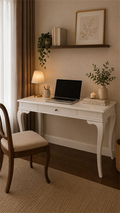Avena Doğal Ahşap Beyaz Renk Çekmeceli Çalışma Masası 110x70 Cm - Modern & Şık Tasarım