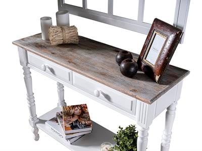 Barbery Doğal Ahşap Beyaz Renk Masif Kayın Aynalı Dresuar Takımı 100x36 Cm - Modern & Şık Tasarım