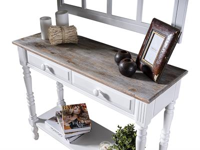 Barbery Doğal Ahşap Beyaz Renk Masif Dresuar 100x36 Cm - Modern & Şık Tasarım
