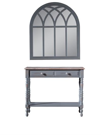 Barbery Doğal Ahşap Gri Renk Masif Eskitme Dresuar 120x36 Cm - Modern & Şık Tasarım