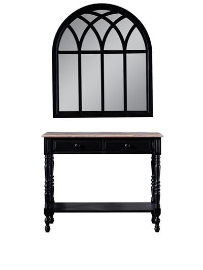 Barbery Doğal Ahşap Siyah Renk Masif Dresuar 120x36 Cm - Modern & Şık Tasarım