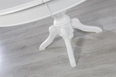 Begonya Beyaz Renk Ahşap Yuvarlak Açılır Masa Takımı 118x118 cm - 4 Beyaz Renk Sandalye Bohem & İskandinav Şık Tasarım