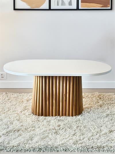 Begonya Ahşap Beyaz Tabla Naturel Ayak Oval Masa Takımı 170x90 Cm - 6 Sandalyeli Doğal Hazeranlı İskandinav Şık Tasarım 