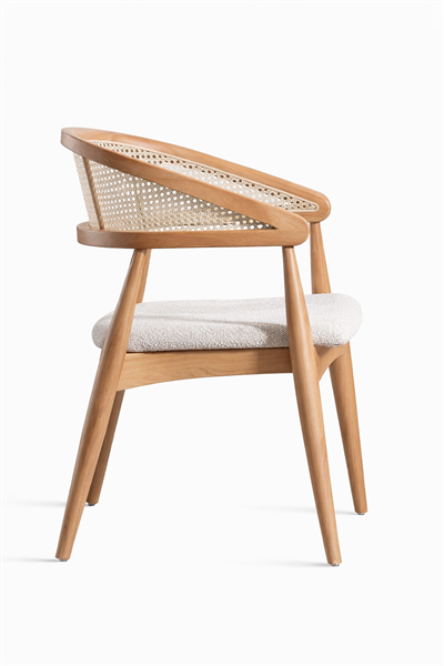 Belen Natural Ahşap Hazeranlı Kayın Sandalye Detaylı İşçilik Modern Şık Tasarım