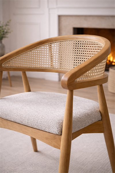 Belen Natural Ahşap Hazeranlı Kayın Sandalye Detaylı İşçilik Modern Şık Tasarım