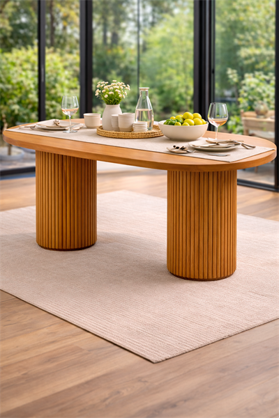 Bohannon Ahşap Yemek Masası – Modern Salon ve Mutfak Masası | 160x90 | 2026