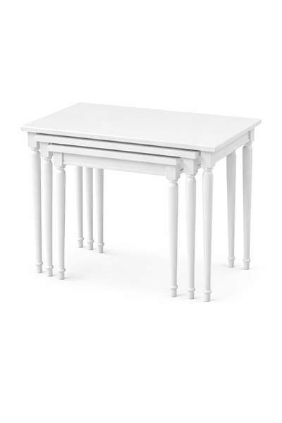Burgu Ahşap Zigon Sehpa Seti | 64×44 cm | 51 cm
