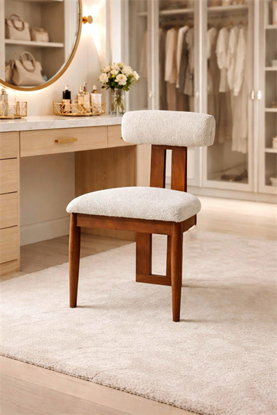 Camelia T Modeli Doğal Ahşap Döşemeli Ceviz Sandalye El İşçiliği Bohem İskandinav Tasarım