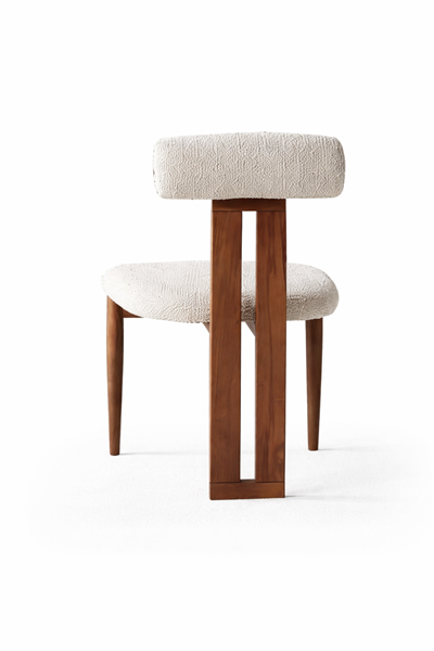 Camelia T Modeli Doğal Ahşap Döşemeli Ceviz Sandalye El İşçiliği Bohem İskandinav Tasarım